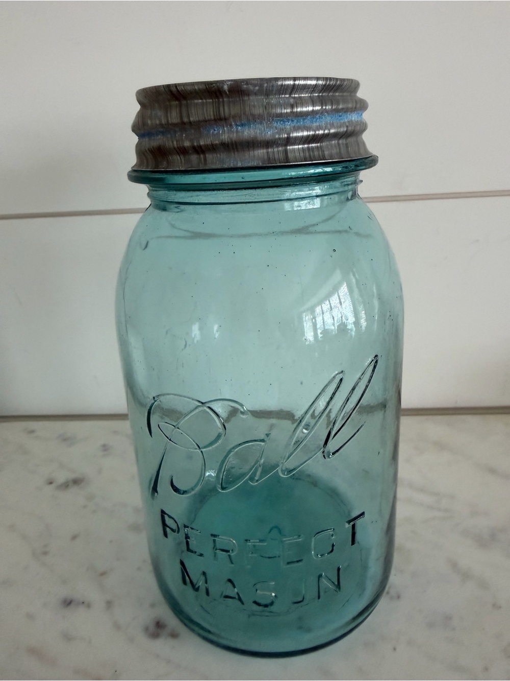 Ball Perfect Mason Jar Blue 7 1/4” H